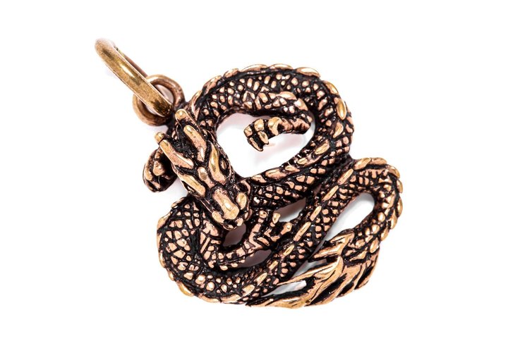 Drachen Anhänger - DUCA - 3 cm - Drachenschmuckstück - Bronze
