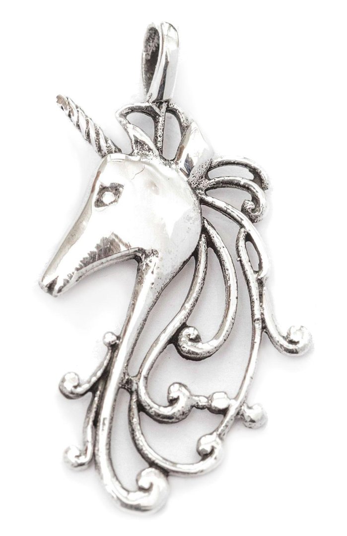 Schmuck Anhänger  - UNICORNA - Kleines Einhorn - Silber