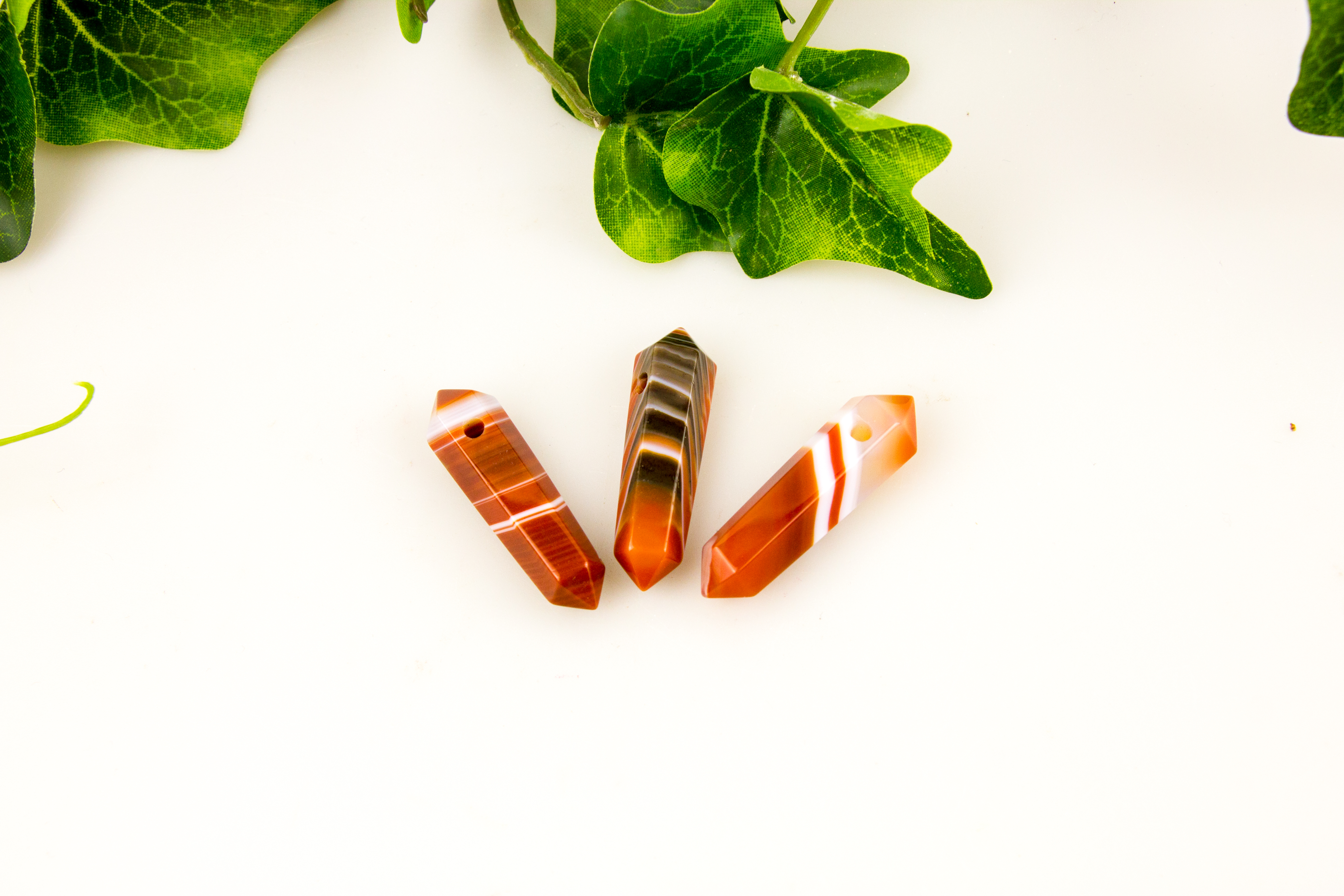 Doppelender gebohrt - Carneol