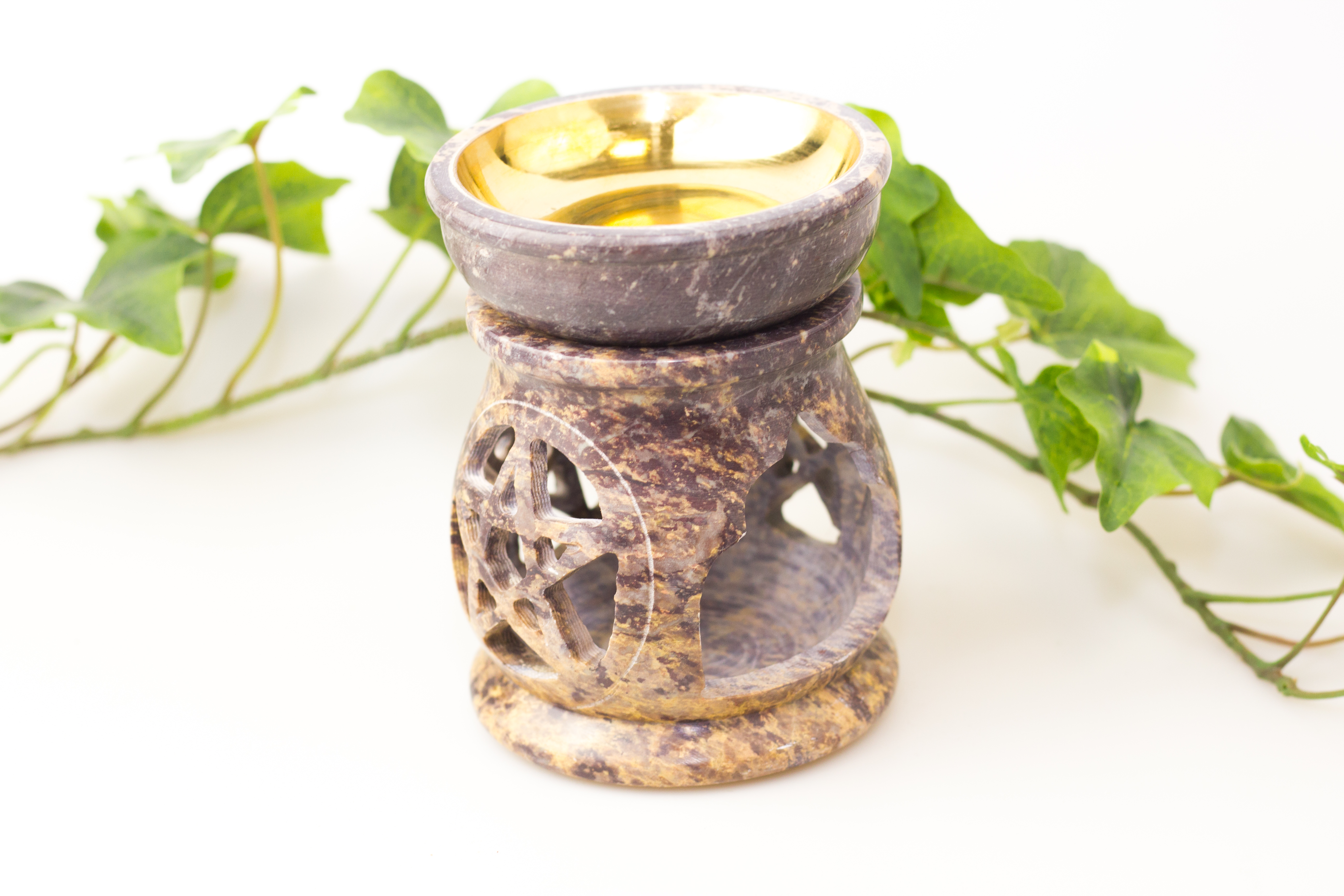 Duftlampe Pentagram Speckstein - 11x9 cm