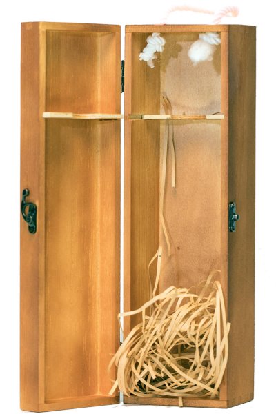 Weinkiste für Flaschen Wein / Geschenk Box aus Holz mit Klappdeckel