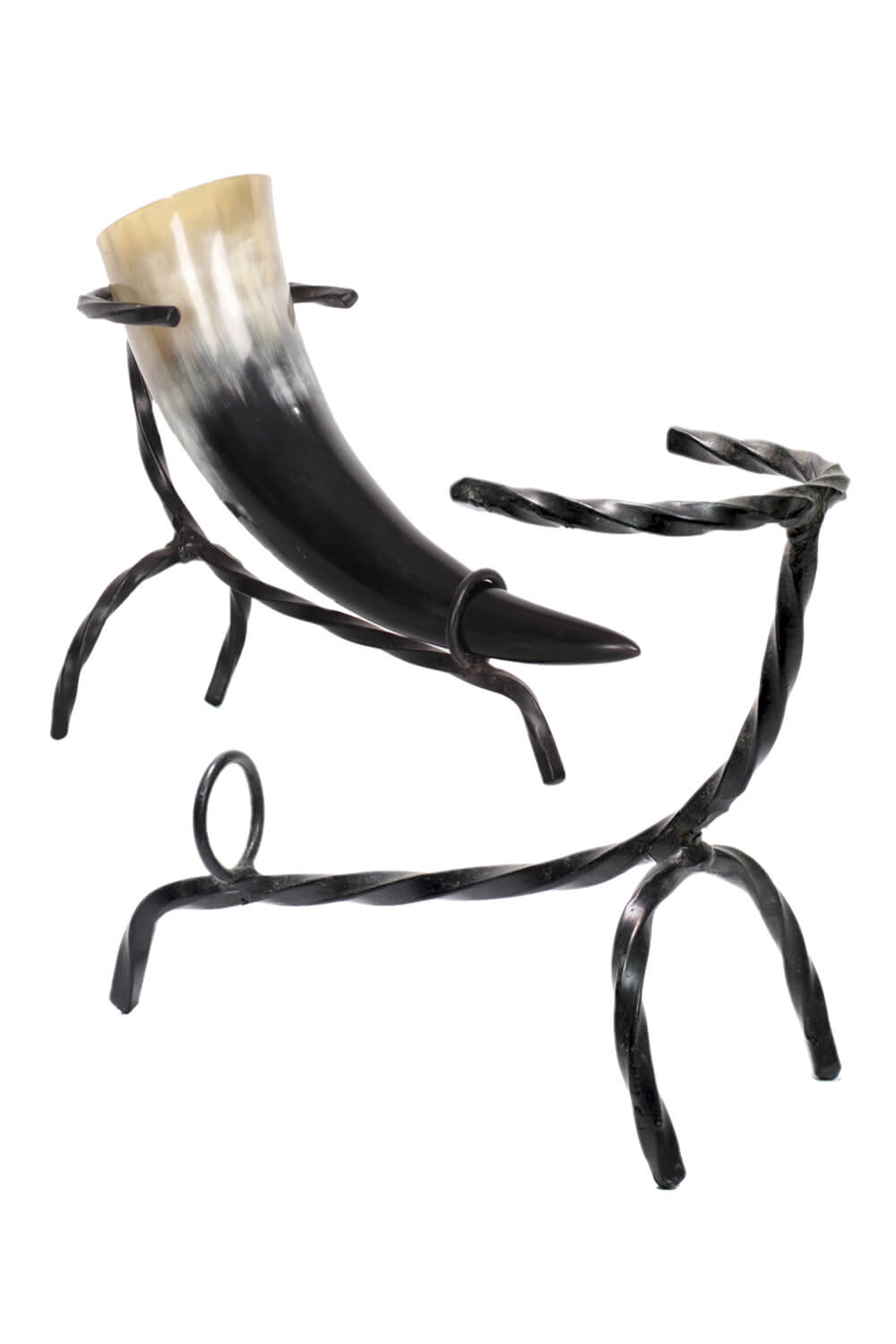 Trinkhornständer für Tisch in verschiedenen Größen aus Schmiedeeisen