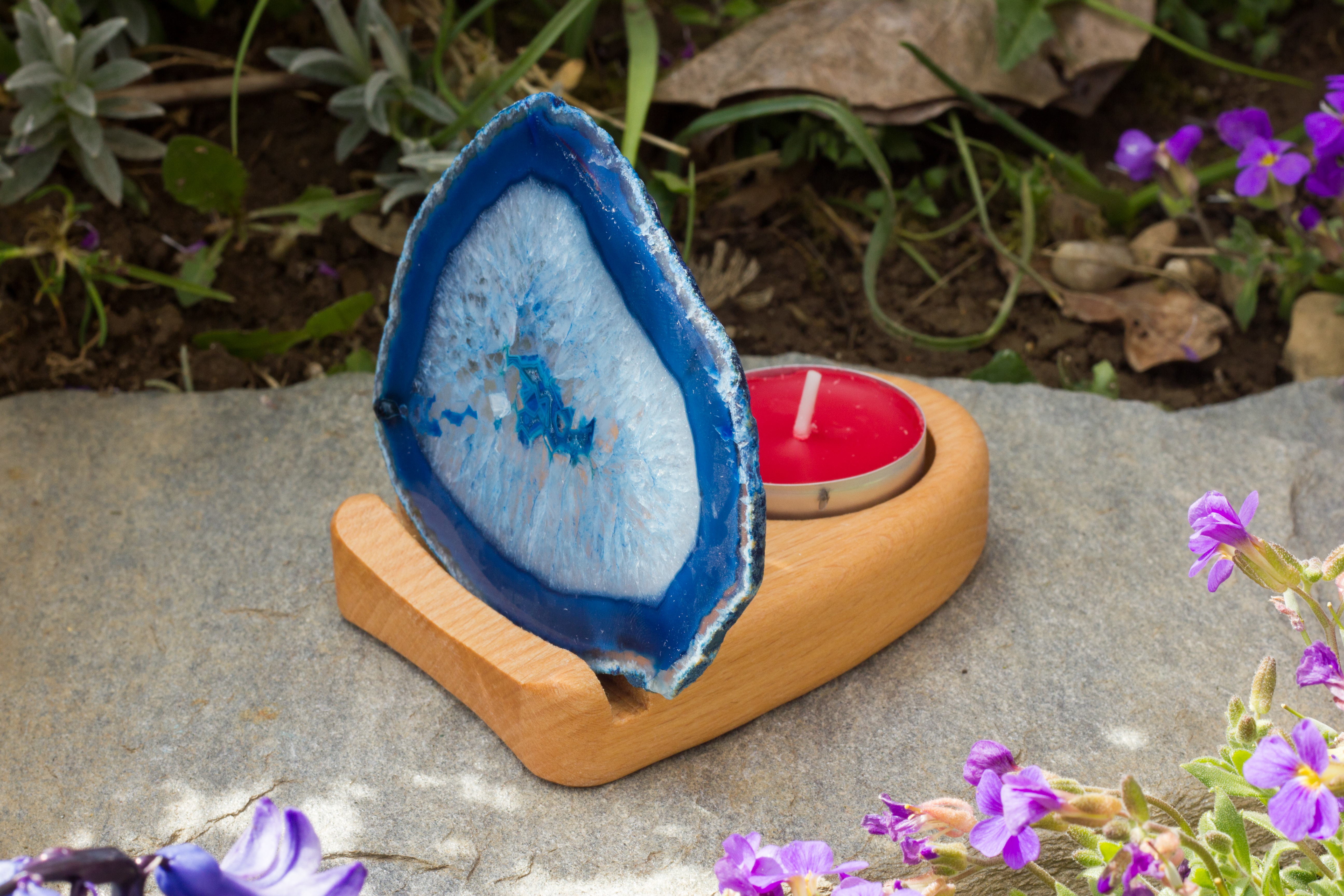 Achatscheibenständer für Teelicht (geölt)