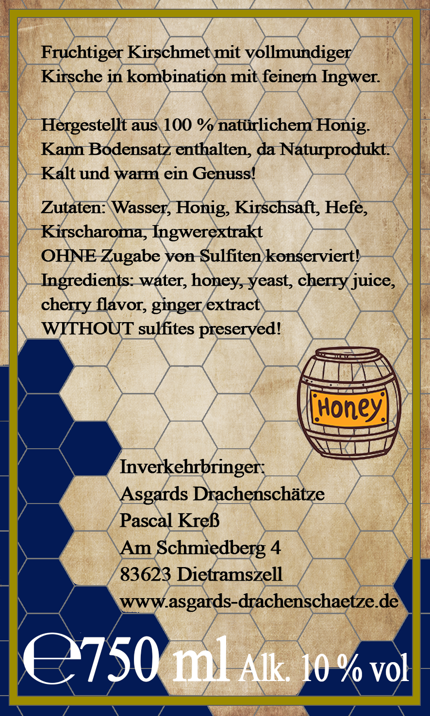 Div. Gebinde Kirschmet /Asgards Drachenschätze Honigwein mit Kirschsaft, 10% vol.