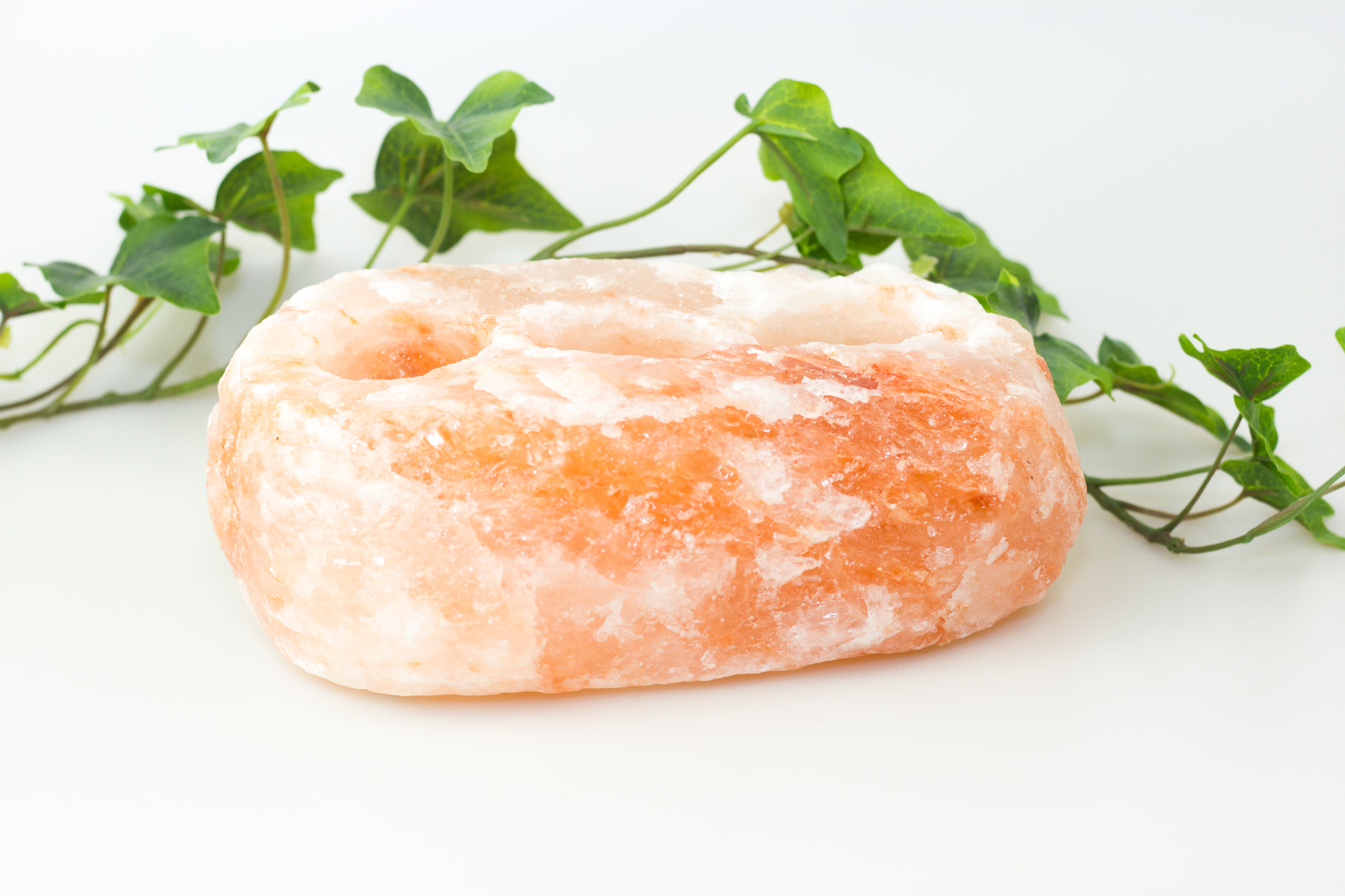 Teelichthalter Salzkristall für 3 Teelichter -- 3000-4000 g